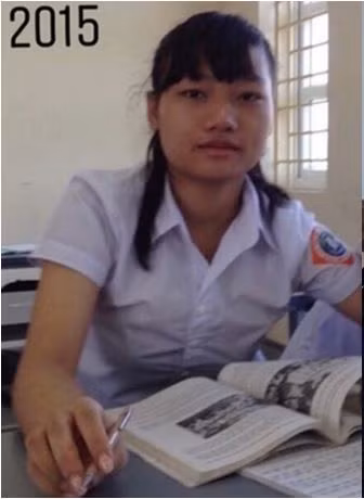 Năm 2015, khi còn là học sinh cấp 3, Thảo sở hữu nhan sắc kém nổi bật, mọi đường nét trên gương mặt đều thiếu cân đối: mặt vuông, mũi to, đôi mắt không rõ mí, cằm ngắn, làn da ngăm đen và mái tóc bù xù...