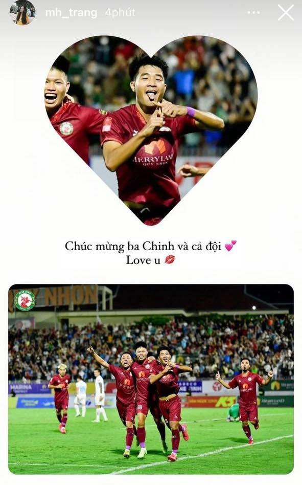 Gần đây, Hà Đức Chinh thu hút sự chú ý khi có màn ăn mừng đặc biệt sau khi ghi bàn. Theo đó, nam cầu thủ sinh năm 1997 lấy bóng đặt vào trong áo, ngầm mô tả hình ảnh bụng bầu, kèm theo đó là tạo ký hiệu chữ T - tên của bà xã Mai Hà Trang.