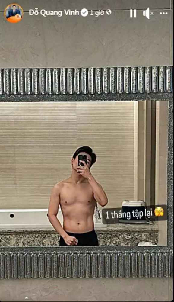 Mới đây trên story Facebook, con trai cả bầu Hiển là Đỗ Quang Vinh đã có chia sẻ gây chú ý. Lần lên sóng này không phải khoe ảnh 2 nhóc tỳ hay ảnh làm việc, anh show cận body cực cháy.