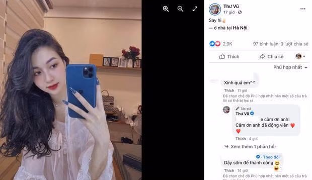 Nhưng mới đây, khi mọi chuyện về đoạn clip nóng bị lộ đã lắng đi, Thư Vũ bất ngờ mở lại trang cá nhân.