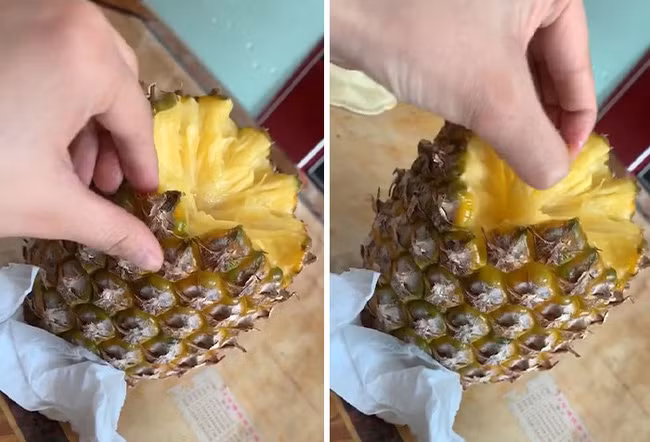 Giờ đây, hội chị em đã biết thêm một cách ăn dứa mới mà không phải quá đau đầu để tỉa từng con mắt.