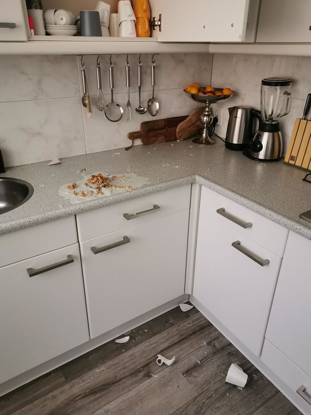 Không chỉ mất ăn mà còn mất nguyên chiếc cốc xinh đẹp.