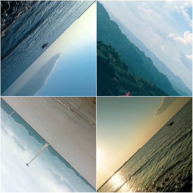 Một vùng biển tĩnh lặng ăn theo trend chụp ảnh "nghiêng ngả" đang cực hot.