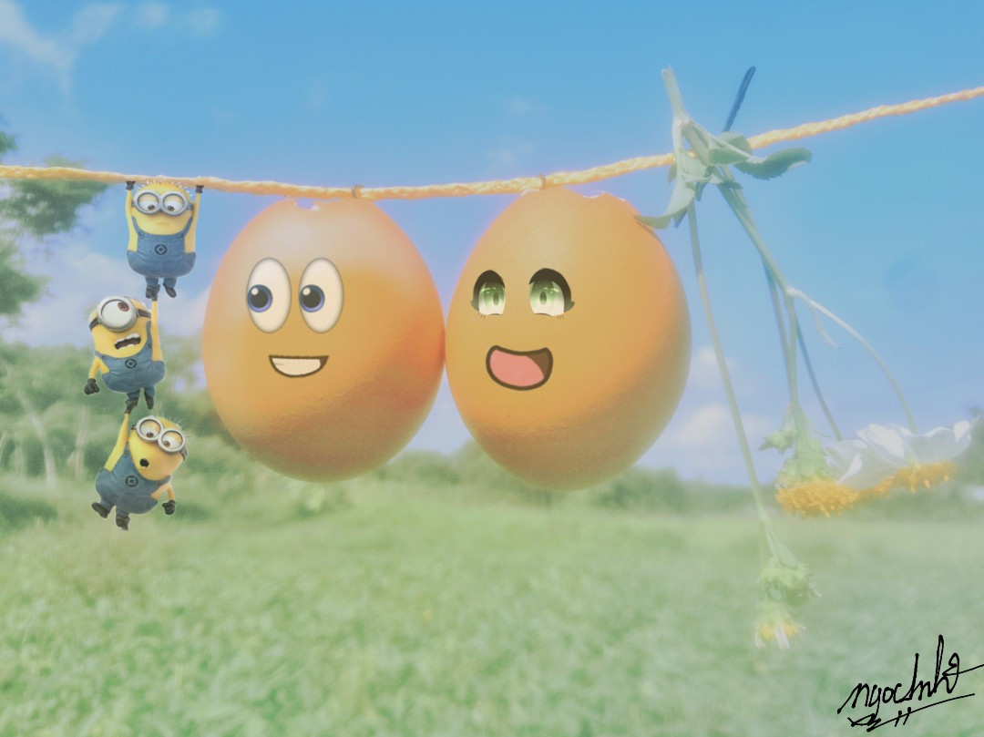 Chỉ với hai quả trứng và một chút background xinh xắn, cô nàng Ngọc Anh đã sáng tạo nên những bức ảnh vừa đáng yêu, lại "tình bể tình", đem lại cho người xem cảm giác vô cùng thích thú.