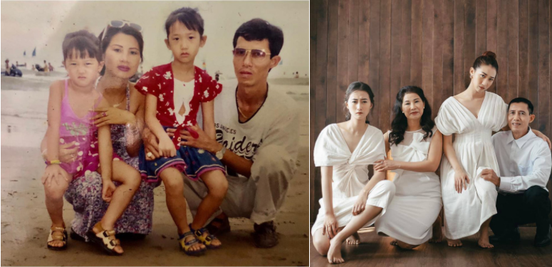 Nếu như hồi đó chị em Kiều Ly Phạm chỉ là những bé gái nhỏ xíu, gầy nhom được bố mẹ cho đi biển thì bây giờ đã thành 2 cô nàng xinh xắn.