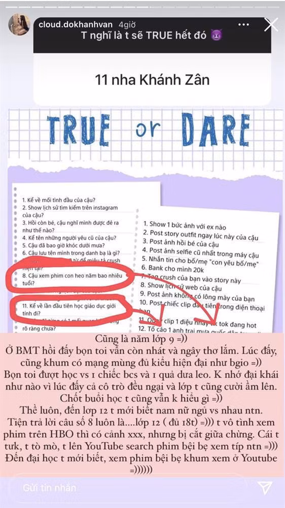 Mới đây, hot girl Khánh Vân đã mở chuyên mục "bạn chọn số - tôi trả lời" tiết lộ loạt bí mật.