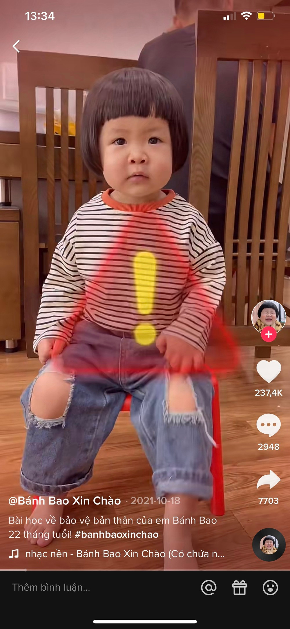 Nhờ đó, mỗi clip bé Bánh Bao lên sóng đều nhận được tương tác cực kỳ cao.