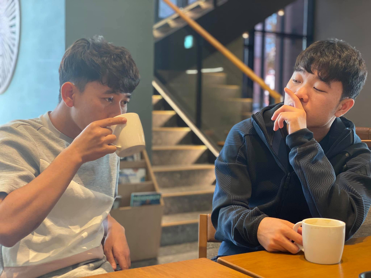 Xuân Trường và Minh Vương đã có những phút giây thư giãn tại Hàn Quốc trước khi dịch Covid-19 bùng phát tại xứ Kim Chi.