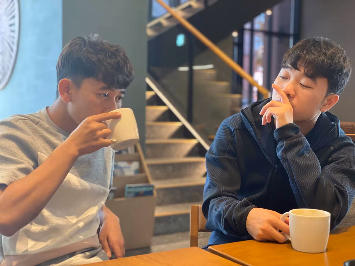 Xuân Trường và Minh Vương đã có những phút giây thư giãn tại Hàn Quốc trước khi dịch Covid-19 bùng phát tại xứ Kim Chi.