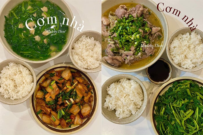 Ngọc Thoan, 23 tuổi, cho biết cô làm kinh doanh tại Hà Nội, công việc ban ngày rất bận rộn nên chỉ có thời gian nấu bữa tối cho gia đình.