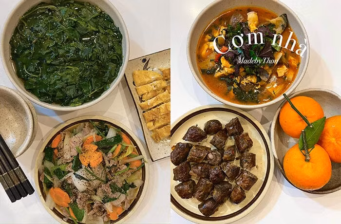 Một điều khiến chị em hết sức ngưỡng mộ Ngọc Thoan là việc sắp xếp thực đơn hết sức hợp lý trong tháng, không món nào bị trùng lặp mà vẫn đảm bảo tiêu chí tiết kiệm, bổ dưỡng. Cô gái gen Z cho biết mình chỉ mất khoảng 30 - 60 phút để hoàn thành bữa ăn do đã có sự chuẩn bị sẵn.