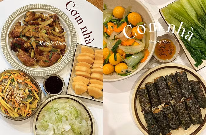 Để món ăn không bị trùng lặp, cô gái sinh năm 2001 này thường tiết kiệm bằng cách đi chợ mua đồ cho 1 tuần, sau đó lên thực đơn theo từng bữa ăn.