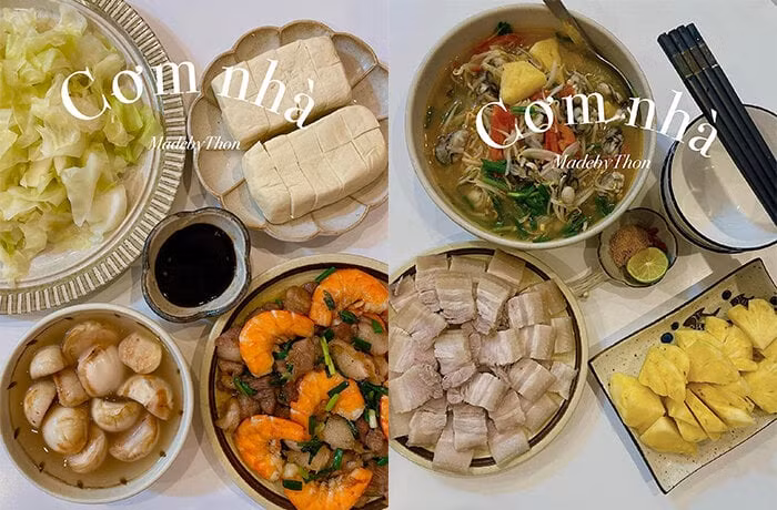 Thậm chí nhiều người nói đùa rằng họ chỉ muốn "bắt cô về nuôi" vì độ hấp dẫn của những mâm cơm dưới 100.000 đồng của Thoan khoe trên trang cá nhân.