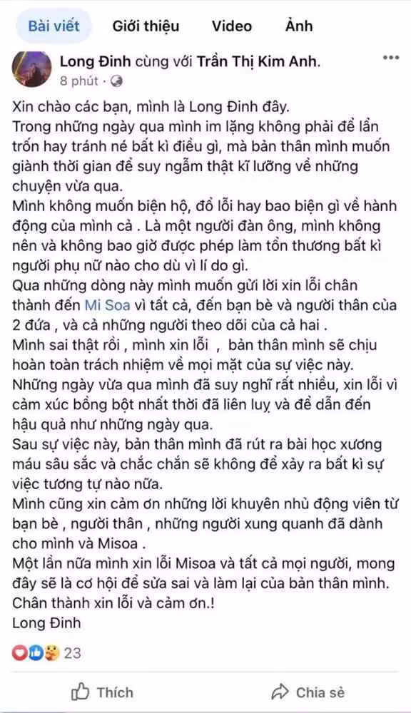 Bài đăng mới đây của Misoa Kim Anh lập tức gây chú ý lớn.