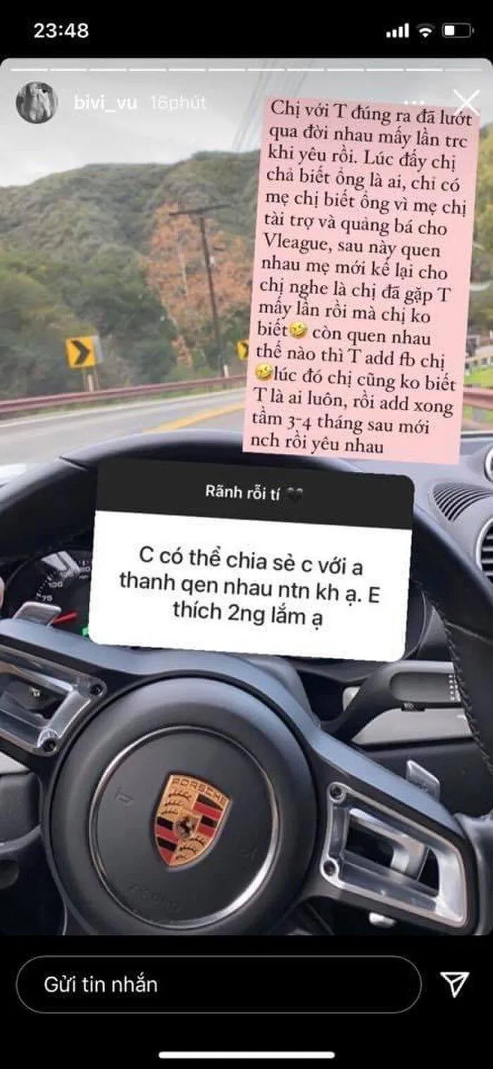 Bivi Vũ chia sẻ, cô và Vũ Văn Thanh quen nhau từ trước vì mẹ công làm việc trong một lĩnh vực có liên quan tới V-League.