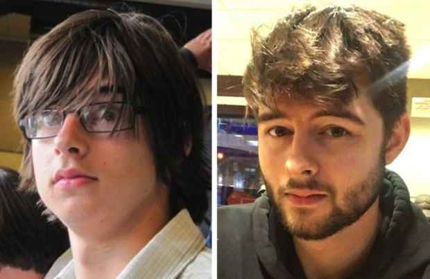 Hãy nhìn vào chành trai này, ai không biết lại ngỡ đây là ảnh của hai người khác nhau.