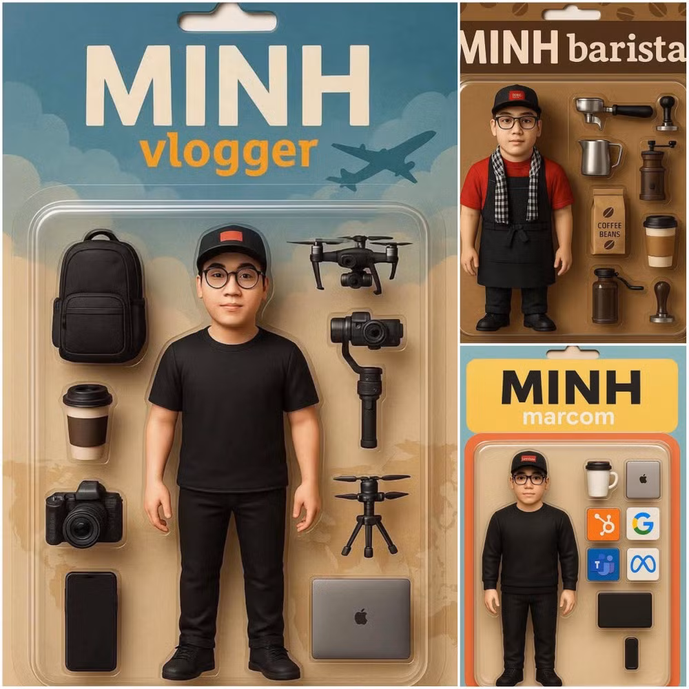 Trend "đóng vỉ chân dung" bằng ChatGPT hấp dẫn còn bởi tính tương tác cao, người dùng có thể thêm vào hay tùy chỉnh phụ kiện, trang phục để thể hiện nghề nghiệp và phong cách riêng của mình.