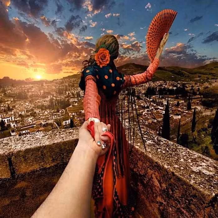 Nhiếp ảnh gia người Nga Murad Osmann và bạn gái người mẫu Nataly Zakharova. khi ấy đã đi qua rất nhiều thành phố, vùng đất xinh đẹp khác nhau để cho ra đời những bức ảnh khiến người xem choáng ngợp.