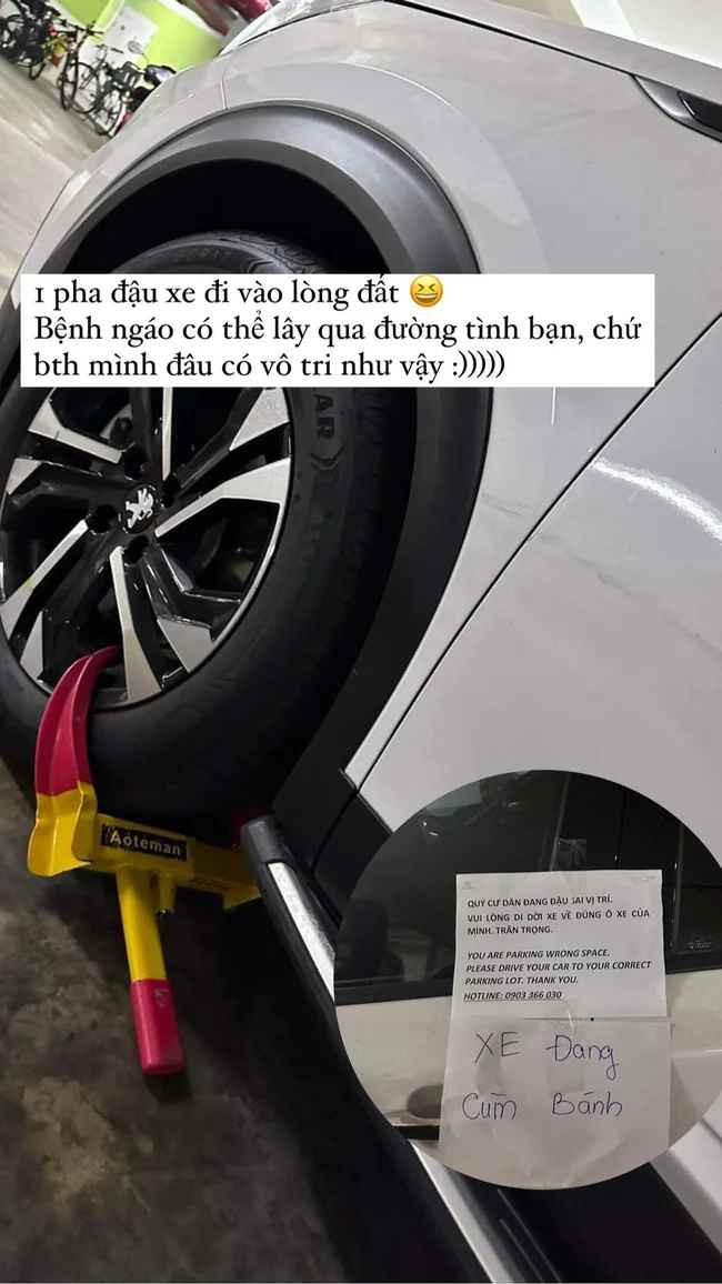 Mới đây, Gia Hân của bạn gái cầu thủ Nguyễn Hoàng Đức đã chia sẻ một khoảnh khắc "vô tri" của mình trên mạng xã hội. Cụ thể, cô cho biết ô tô của mình đã bị khoá bánh xe vì lý do đỗ xe sai vị trí.