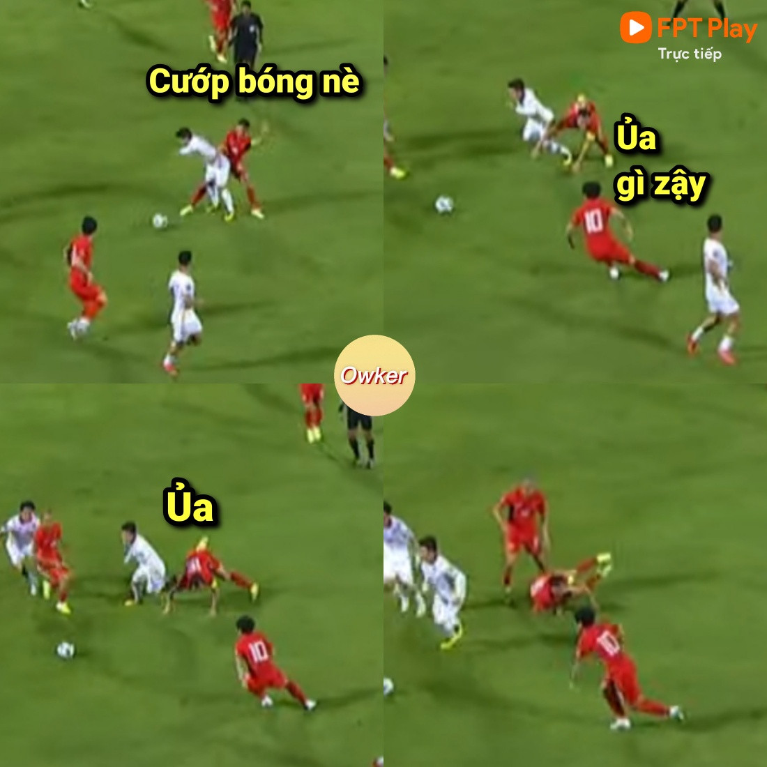 Quang Hải với sự nhanh nhẹn của mình đã "bón hành" cho tuyến giữa của Trung Quốc ngay những phút đầu của trận đấu.