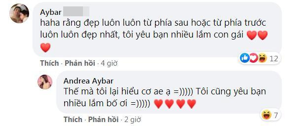 Cùng với khoảnh khắc quyến rũ của Andrea, được chú ý không kém là bình luận của bố đẻ mỹ nhân dưới phần bình luận. Ông tỏ ra vô cùng tự hào khi có cô con gái xinh đẹp và quyến rũ.