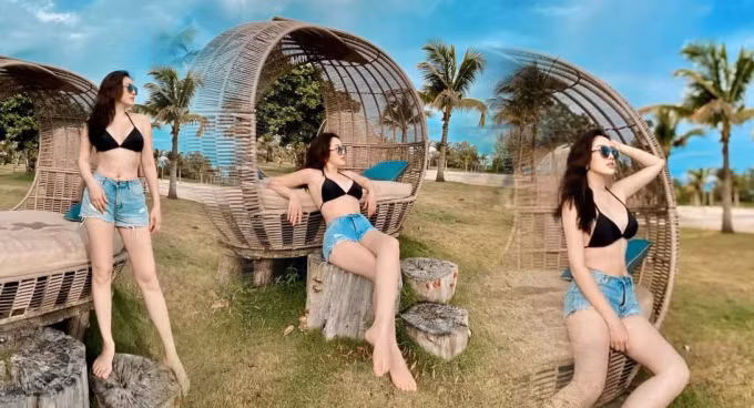 Theo đó, nàng cựu hot girl vừa có phản hồi đầy thông minh trước những lời chỉ trích về việc mặc bikini, check-in sexy dù đã "có chồng con".