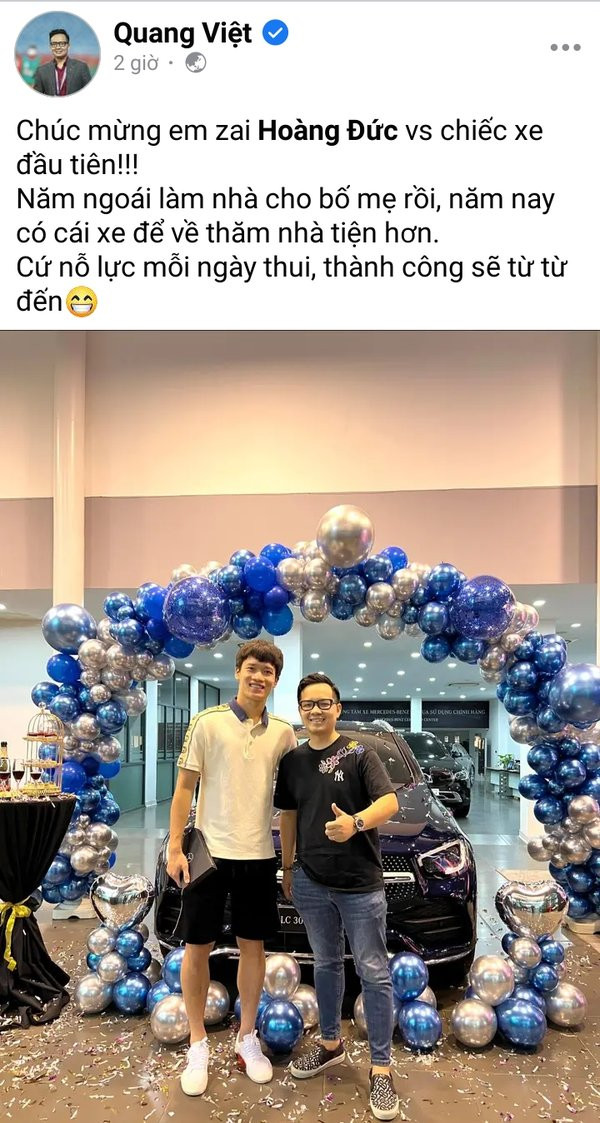 Sau khi hình ảnh Hoàng Đức cùng với bạn gái của mình đi mua xe ô tô được đăng tải khắp MXH.