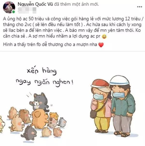 Cụ thể, Đoàn Di Băng có viết: "Sao cái lòng tôi cứ bị hết người này đến người khác lợi dụng vậy? Chúa ơi soi đường con đi để con giúp đúng người cần giúp được không ạ? Con mất niềm tin quá, hic".