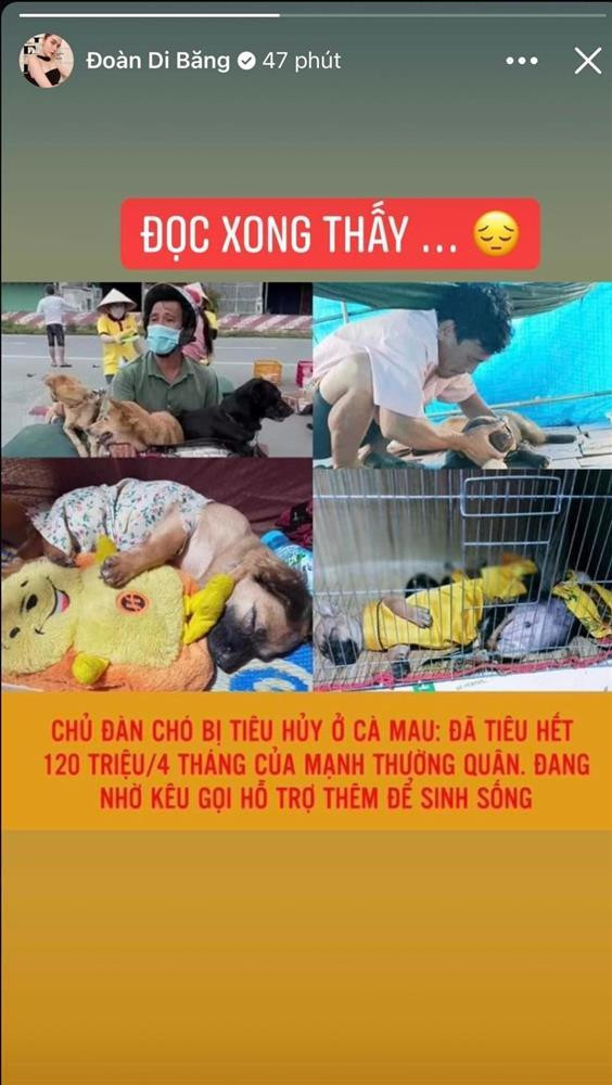 Chia sẻ thông tin liên quan đến vụ việc trên, Đoàn Di Băng cảm thán: "Đọc xong thấy...", kèm theo "icon mặt buồn".