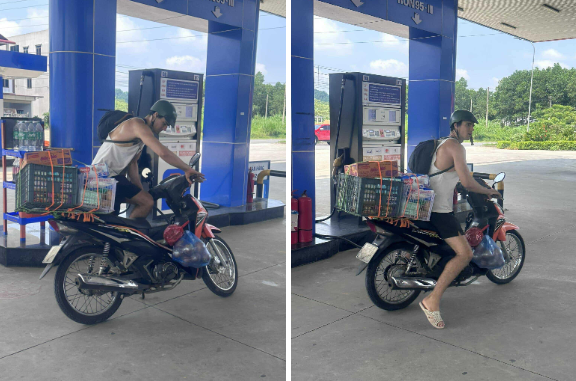 Hài hước nhất là anh chàng cưỡi con xe máy đơn giản, chân đi dép tổ ong như người Việt Nam, vậy mà sẵn sàng vào vùng bão lũ để giúp đỡ bà con. Ngay lập tức dân mạng vào bình luận tới tấp.