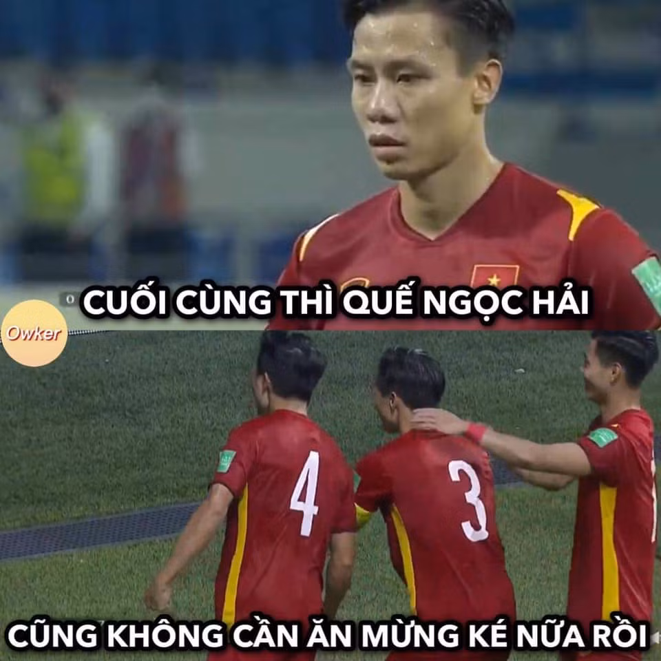 Cuối cùng với bàn thắng vào lưới Malaysia trên chấm penalty, Quế Ngọc Hải cũng khỏi cần ăn mừng ké các đồng đội.