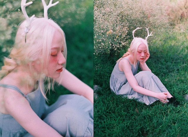 Nếu gặp Thúy Quỳnh lần đầu, hầu như ai cũng thấy ấn tượng trước hình ảnh một cô gái có mái tóc trắng như công chúa tuyết, nước da hồng và đôi mắt thì lúc nào cũng lim dim như đang thả hồn vào gió.