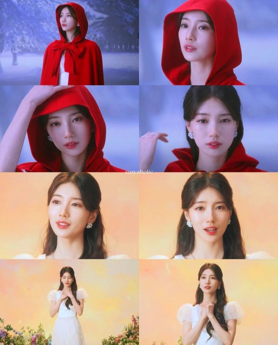 Suzy xuất hiện trong bộ áo choàng đỏ giống như Bạch Tuyết.