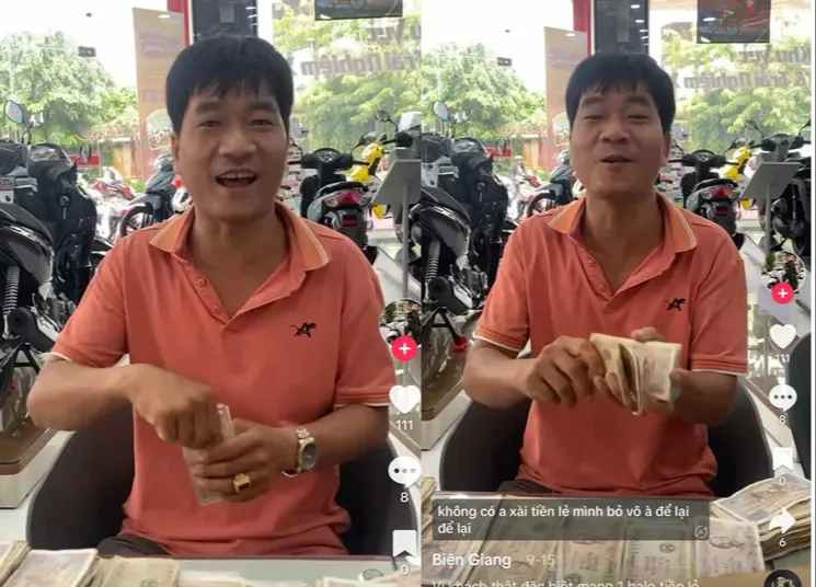 Chị T.Đ., cửa hàng trưởng tại nơi anh Được mua xe cho hay, khoảnh khắc anh mang ba lô tiền lẻ vào để mua xe, cả cửa hàng cứ nghĩ anh đang đùa nhưng thực chất, người đàn ông này đang rất nghiêm túc.