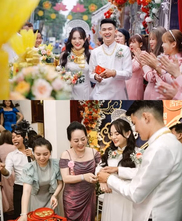 Trước đây, cô dâu có tên là Huỳnh Như (23 tuổi, ngụ huyện Cờ Đỏ, Cần Thơ) gây chú ý khi khoe bức ảnh đeo vàng đỏ người trong ngày cưới.