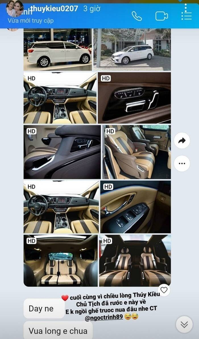 Hay cách đây chưa lâu, Ngọc Trinh còn lên kế hoạch mua cả xe mới trên dưới 1 tỷ để Thúy Kiều có thể nghỉ ngơi thoải mái hơn.