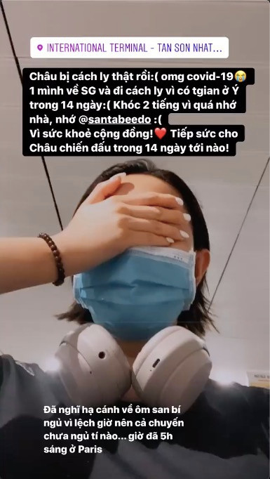 Cũng nhờ có internet, Châu Bùi đã biết được thông tin diễn biến mới về dịch bệnh COVID-19 tại Việt Nam, cô nàng đã có một bài đăng mang tính cổ vũ.