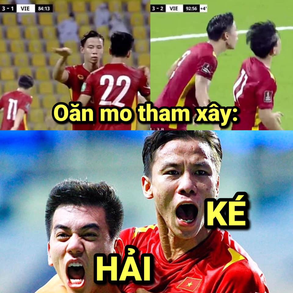 Ngọc Hải vẫn vậy xứng danh "Hải Ké" khi lên ăn mừng không thiếu bất cứ bàn thắng nào của đồng đội.