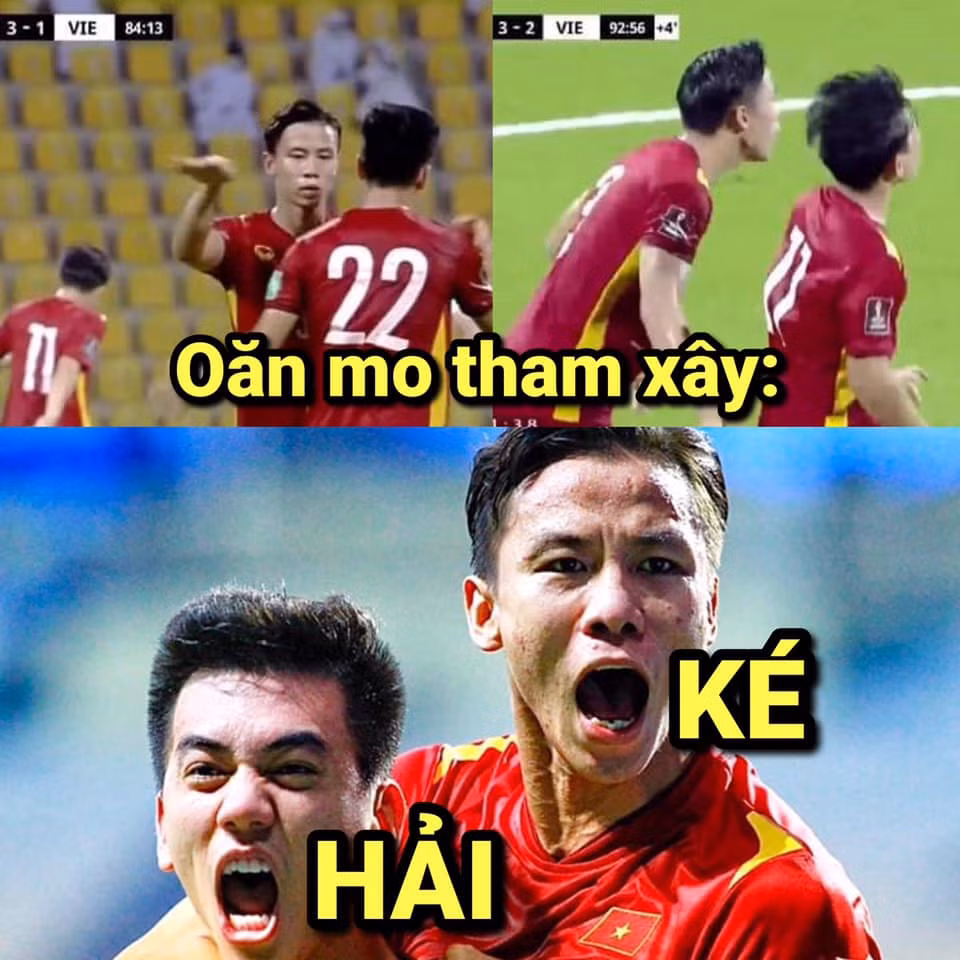 Ngọc Hải vẫn vậy xứng danh "Hải Ké" khi lên ăn mừng không thiếu bất cứ bàn thắng nào của đồng đội.