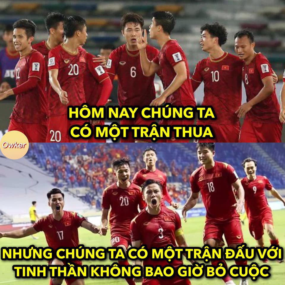 Dù thua trận nhưng đội tuyển Việt Nam lại khiến NHM cảm động khi họ không có thái độ buông xuông cho đến phút cuối cùng.