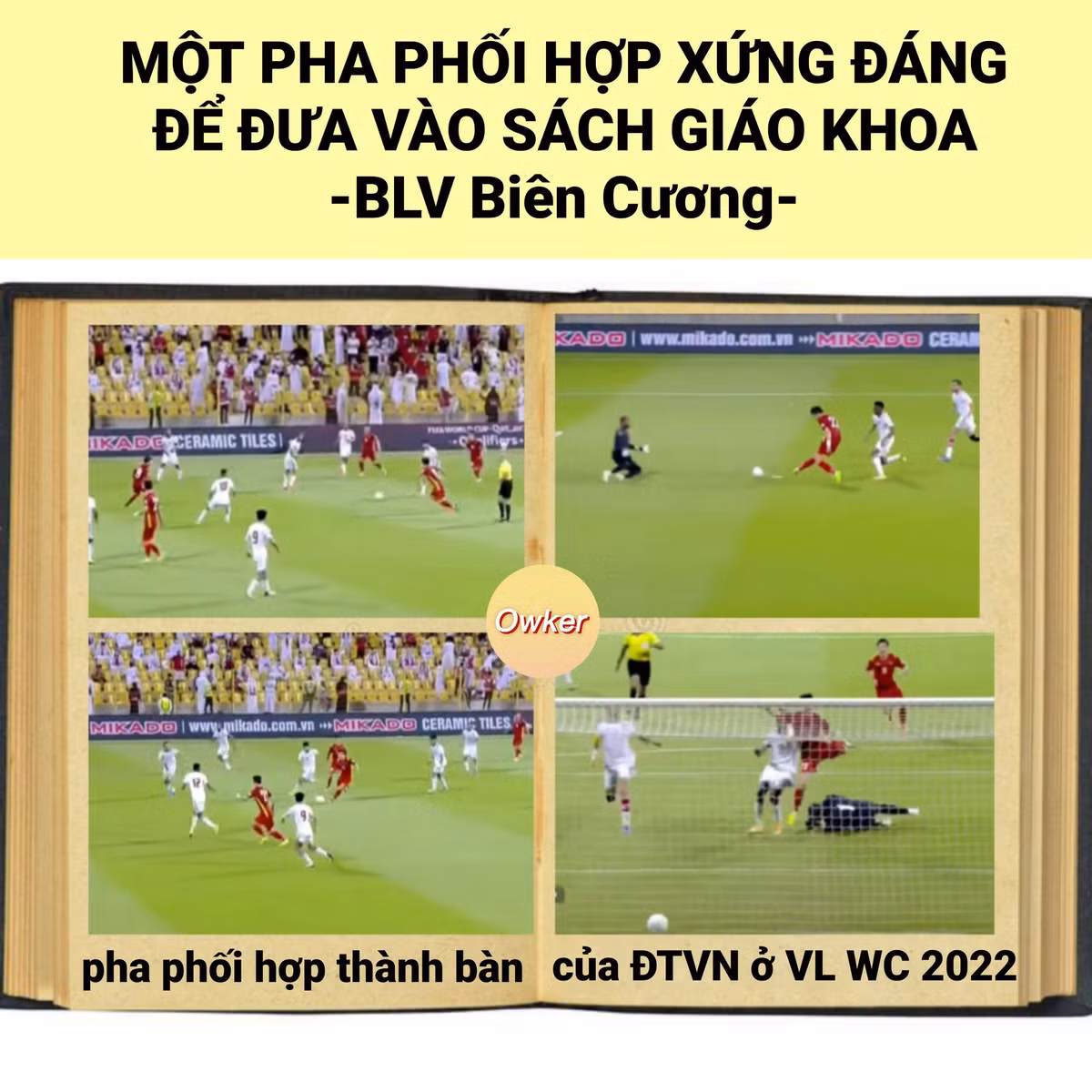 Bàn thắng Tiến Linh ghi vào lưới UAE dưới góc nhìn của BLV Tạ Biên Cương.
