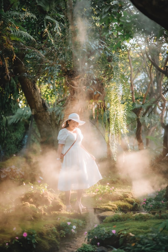 Cây xanh ở đây được thiết kế với đủ loại cây, từ cây dây leo, cây rụng lá, cọ cho đến cây trưởng thành khiến du khách có cảm giác như lạc vào một khu rừng giữa thành phố. Dòng suối nhân tạo uốn éo nên thơ. Một đàn cá chép đầy màu sắc tung tăng bơi lội.