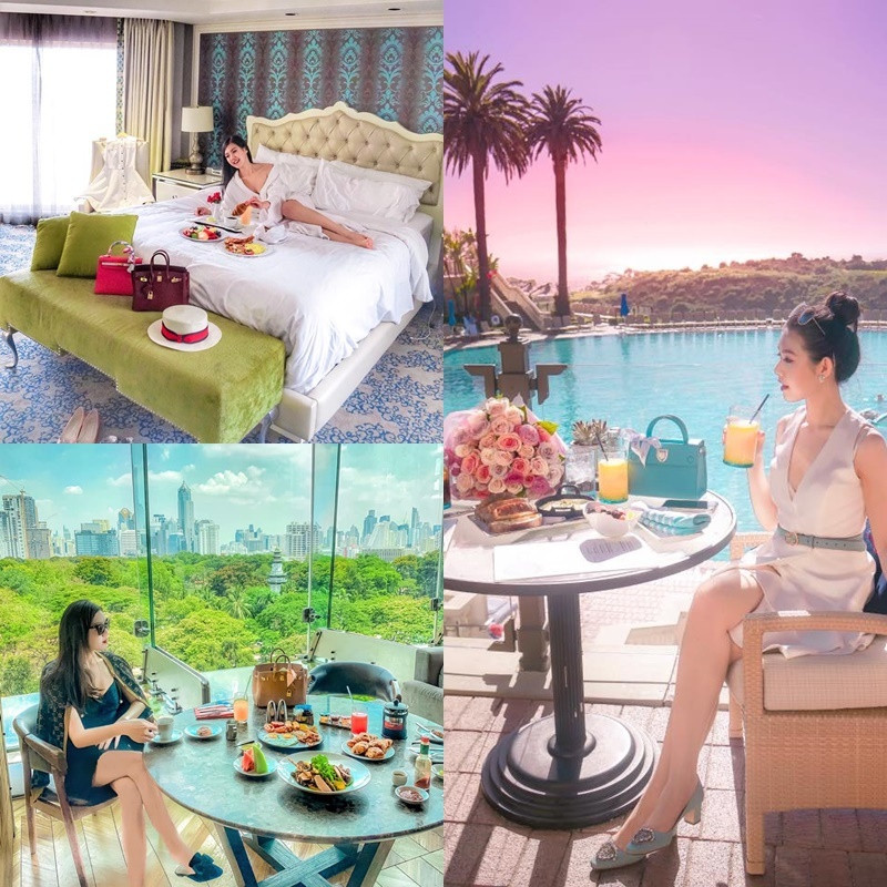 Instagram hay Facebook cá nhân của Tiểu Giang tràn ngập những bức ảnh siêu xe, đồ hiệu, điểm đến đắt đỏ.