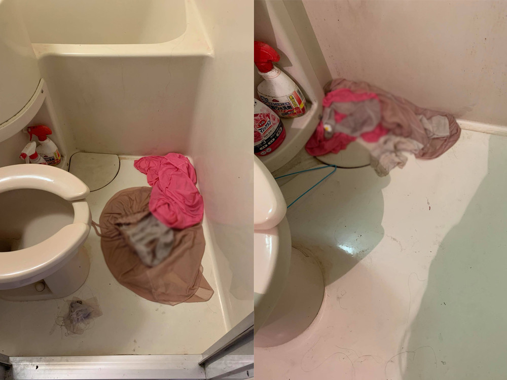 Chủ post miêu tả: "Rác ngập ngụa khắp nơi do ở cả tháng không vứt rác, giòi bò lúc nhúc. Đi vệ sinh nhiều ngày không dội nước, nhét giấy, đổ rác vô bồn cầu làm nghẹt bồn cầu..."