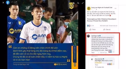 Thậm chí, có người cho rằng lời cảm ơn của đội trưởng CLB Sông Lam Nghệ An có ý như hành động đáp trả, công kích ngược lại các cổ động viên Nghệ An.