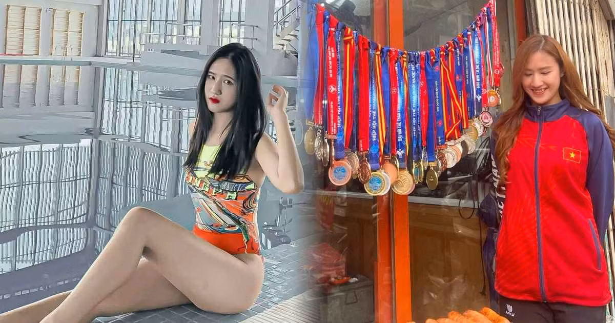 Mọi người lại càng bất ngờ hơn khi cô chủ của quầy lạp xưởng này chính là Nguyễn Phương Anh (SN 1999) - hot girl nhảy cầu nổi tiếng làng thể thao Việt.