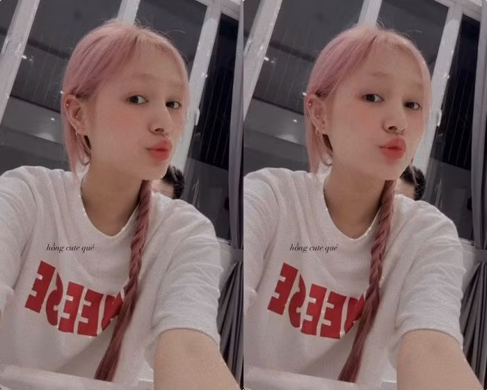 Tuy nhiên, vì độ dày của lông mày không bì được với tóc nên với màu hồng nhạt ấy, dường như phần mày đã biến mất.