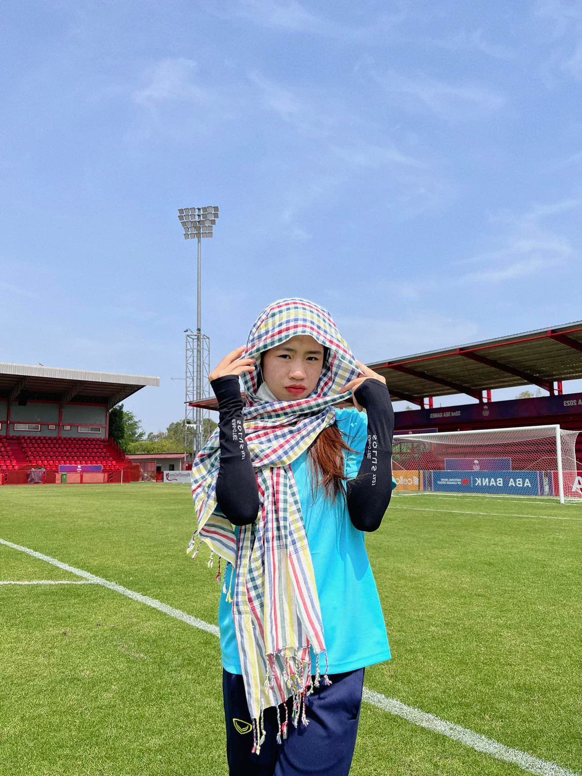 Nhiều người đoán có thể Thanh Nhã tranh thủ thời gian nghỉ ngơi sau khi tập luyện để lưu lại kỷ niệm tại kỳ SEA Games 32 này.