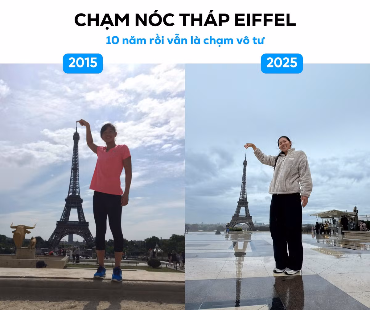 Lần trở lại Pháp này, Ánh Viên tái hiện tất cả những bức ảnh mình thực hiện cách đây 10 năm.