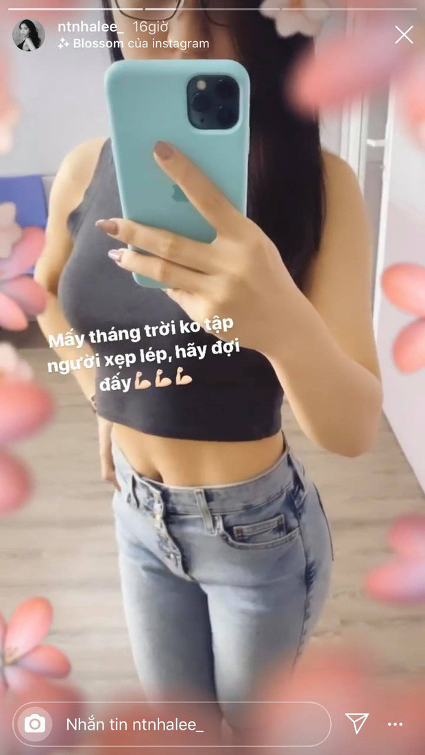 Dù than thở việc mình "càng ngày càng mỏng như lá lúa" hay "người xẹp lép" nhưng không khó để nhận ra vóc dáng của bạn gái cũ Quang Hải ngày càng đẹp ra, 3 vòng săn chắc, đặc biệt vòng 2 còn có cơ bụng hiện lên rõ mồn một.